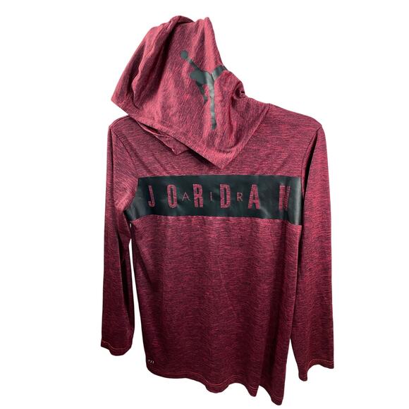Jordan Red Dri-FIT Hoodie – Youth Large – Black Chest Print - Picture 2 of 11
